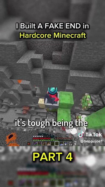 I Built A FAKE END in Hardcore Minecraft || part 4 #fyp #foryou #viral #trending #xyzbca