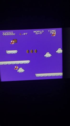 W A-3 Head Butting Two Flying Cheep Cheeps & Play with Luigi- Super Mario Bros 2 1986 "Lost Levels"