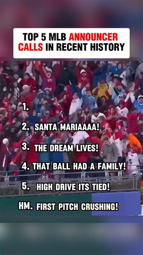 Top 5 MLB Announcer Calls: Recent History #baseball #MLB #reels #Sports | Funny Baseball Memes