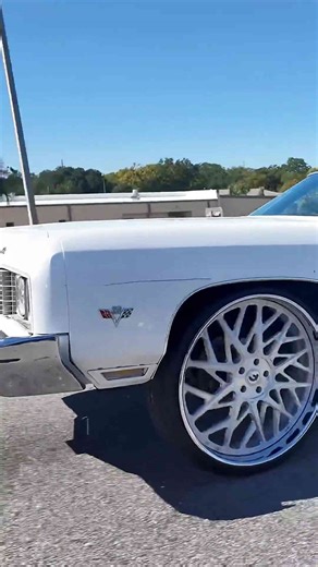 White 73 Chevy Donk on 26’s Forgiatos Riding