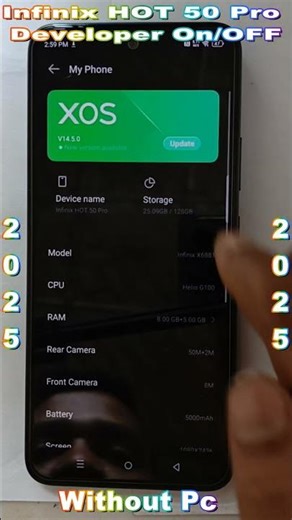 Infinix Hot 50 Pro Enable & Disable Developer Mode on (2025) #android #enabledeveloperoptions