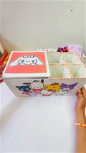 😲DIY desk organizer with cardboard😲#shorts#deskorganizer#diy#cardboard