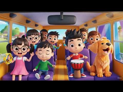 Bus Driver Singing Songs & Kids Enjoying School Ride