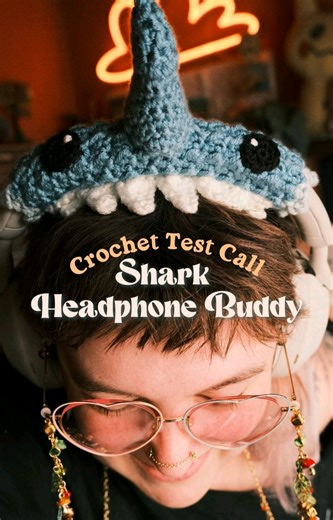 Shark Headphone Buddy Crochet Pattern Test