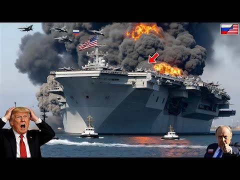 2 hours ago! The only US multirole aircraft carrier was completely destroyed by a Russian attack!