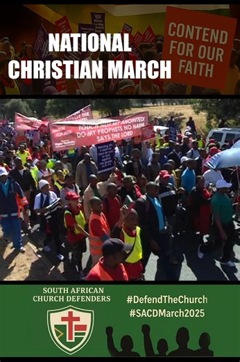 National Christian March — 8 October 2025 | Pretoria On Wednesday, 8 October 2025, believers from across South Africa will gather in Pretoria to stand for faith, freedom, and the Church. Meeting Point & Time • Old Putco Bus Depot, Marabastad • 09:00AM assembly, then we march to the Union Buildings Why We March To say with one voice: No state control of the Church. To defend religious freedom and the right to worship without intimidation. Who Should Attend Who Should Attend Pastors, leaders, cong