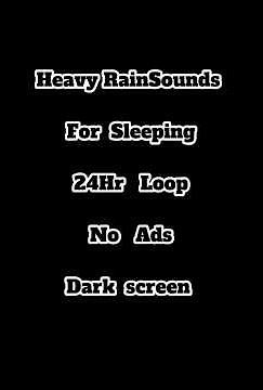 Heavy Rainfall for Sleeping 24 hour No Ads Dark screen#rainoundforsleep #rain #asmr #sleep