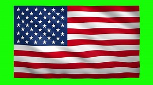 United States flag on green screen for chroma key