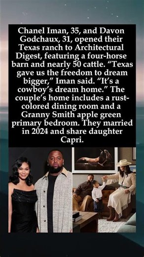 Chanel Iman & Davon Godchaux Show Off Texas Ranch with Horse Barn in Architectural Digest#ChanelIman