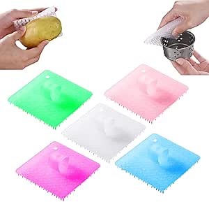 AIIONP 5 PCS Vegetable Cleaning Brushes, Upgrade Flexible Vegetable Brush Scrubber for Food, Multi-Usages Fruit and Veggie Scrubber Potato Mushroom Carrots Cleaner Scrubber Brush Kitchen Gadgets (5)