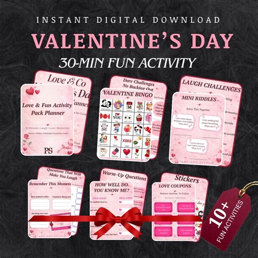 Valentine Printable Games Bundle | Couples Valentine's Day Date Night Activities PDF| Love Games | Instant Download - Etsy