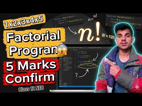 5 Marks Confirm Question 😱 Factorial in JavaScript | Class 12 NEB Computer science 