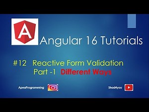 12. Form Validation In Angular 16 | Reactive Form Validation In Angular | Angular 16 Tutorial