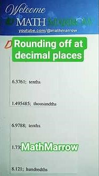 How to round off numbers at decimal places #MathMarrow #estimatedecimals #rounding