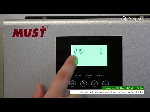 Inversor Cargador 3000W 24V Must Solar | Pantalla, opciones de uso y configuración