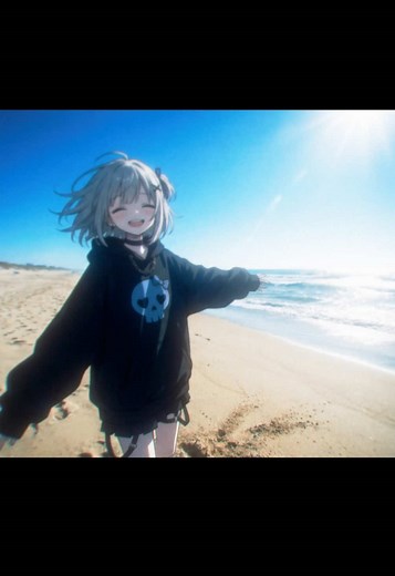 海でのエモい雰囲気を楽しむ動画