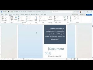 Creating a title page in Microsoft Word