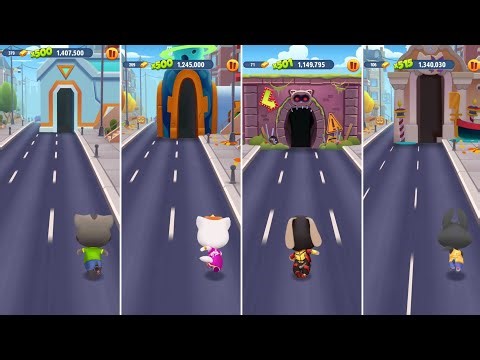 Talking Tom Gold Run Talking Tom vs Princess Angela vs Iron Ben vs Talking Becca Android Gameplay