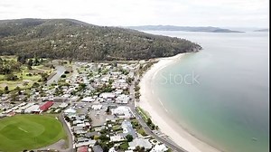 On my travels I stayed in Kingston Beach, Tasmania, and this is an aerial shot of the beach in Kingston