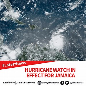 #LatestNews: A Hurricane watch is now in effect for Jamaica as Hurricane Beryl has entered the Eastern Caribbean, the Meteorological Service of Jamaica says. READ MORE: http://tiny.cc/pxuxyz | The Jamaica Star