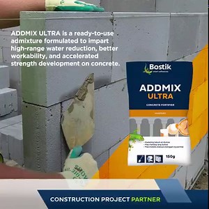 AddMix Ultra meets the requirement of ASTM C494 Type A and F, BS 5075 for high range water-reducing admixtures. Visit our website to learn more: https://www.bostik.com/philippines/en/ | BOSTIK