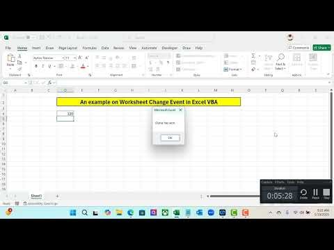 An example on Worksheet Change Event in Excel VBA