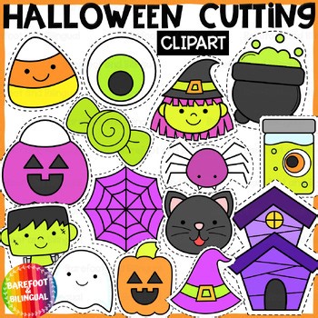 Halloween Cutting Clipart | Clipart for Scissors Skills and Fine Motor Activitie