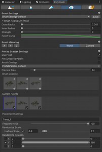 Trees placement using Polybrush