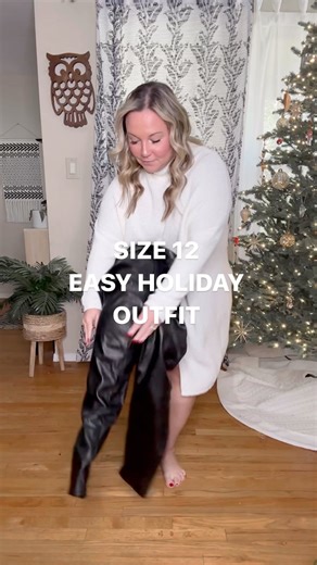 This sweater is a favorite! I’ve had it since last year and it’s definitely one I’ve styled many different ways! I’ve paired it with faux leather pants and leggings, velvet leggings and trousers- and they all slay! Just added a little sparkle and red lip to make it more holiday! ✨Get links to my outfit by- ✨Comment the word EASY in comments and I’ll DM you ✨Head to stories for links for 24 hours ✨Head to my @shop.ltk page and type “stylenright” to shop everything there! #ltkcurves #ltkstyletip #