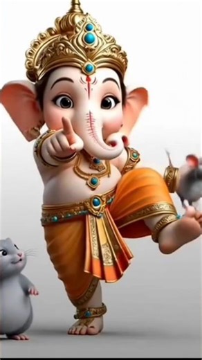 Ganpati Bappa ka Cute Dance Chuhi ke Saath 🐭❤️#ganpatibappa #ganeshji #mushakraj #ganpatidance