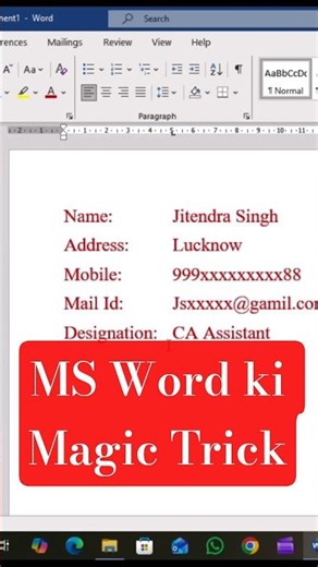 How to Perfectly Align Data in MS Word Tables! #ytshorts #shorts #msword_computer #mswordtricks
