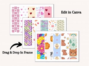 Bookmark Canva Template Bundle, Editable Printable Bookmark Frames, Drag & Drop Design, Custom DIY Bookmark, Digital Product Ideas Sell Etsy - Etsy