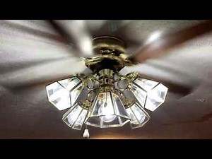 Contemporary Hugger Ceiling Fan with beveled glass light