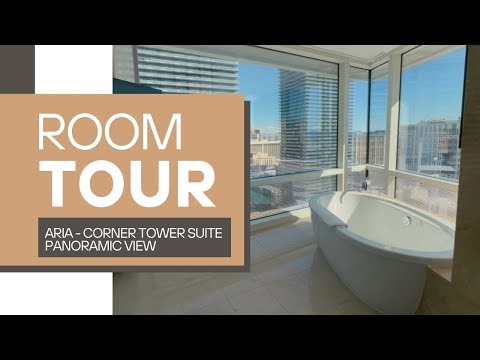 Aria Las Vegas Corner Tower Suite | Luxury Hotel Room Tour with Panoramic Strip View