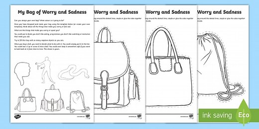 My Bag of Worries and Sadness Worksheet