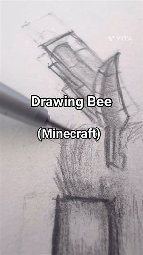 Drawing Minecraft Bee 🐝 #likeandsubscribe #art #youtubeshorts #drawing #drawingprocess