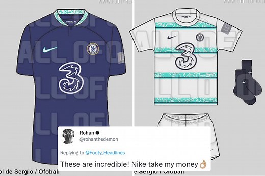 Chelsea new 2022-23 home and away kits 'leaked online' with radical new looks