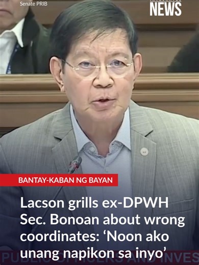 Sen. Ping Lacson did not mince his words when confronting former DPWH Sec. Manuel Bonoan who asserted in a past interview that Lacson's team possessed inaccurate coordinates of supposed ghost projects. Bonoan, for his part, apologized and said that