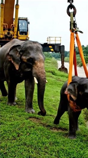 Baby Elephant Falls Into River… But a Hero Comes to the Rescue! 🐘💧 #animals #elephant #rescue #help