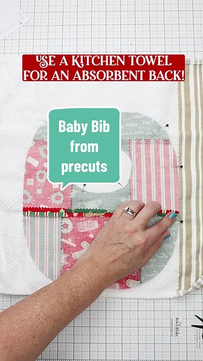 Whip up adorable baby bibs using 5” stackers from @RileyBlakeDesigns and a kitchen towel so its nice and absorbent. 🎅🏼😍 you can find free bib templates on my blog or YouTube channel - just search “baby bib” 👶🏻👶🏽👶🏽👶🏼👶🏻 Lets get the babies ready for Christmas! #sewing #sewingtutorial #sewingforchristmas #sewingforbaby #sewingforbabies #babybib #precut #rileyblakedesigns #tarareeddesigns #christmasproject