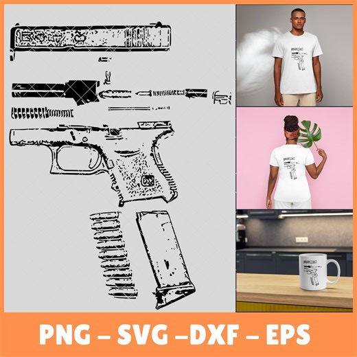 Glock We Trust SVG PNG DXF Gun Silhouette Digital File for Shirts Stickers Decals Cricut Sublimation and Vinyl Cutting - Etsy