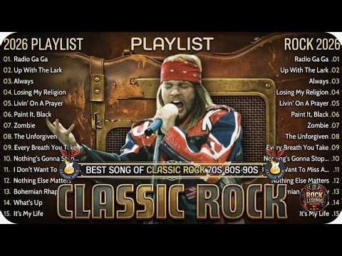 Best Classic Rock Songs 70s 80s 90s - Queen, AC/DC, Bon Jovi, Guns N' Roses, Aerosmith
