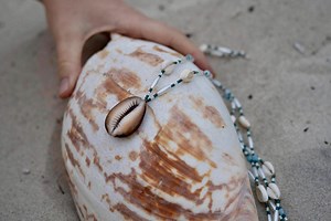 Beaded Cowrie Shell Necklace - Etsy Canada