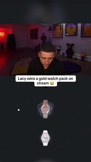 Lacy wins a gold watch pack on stream 😭 #kickstreaming | Kick Streaming