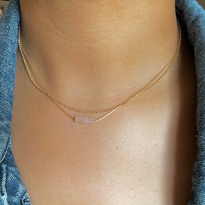 Rose Quartz Crystal Necklace: Sterling Silver & 14K Gold Filled Pendant - Etsy