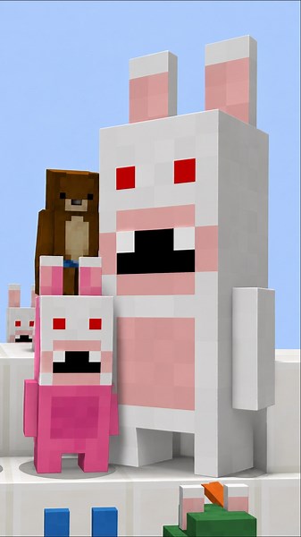 BIG AND SMALL RABBITS? 😂 Guess the New Rabbid Invasion Rabbit Mobs in Minecraft! #shorts #minecraft