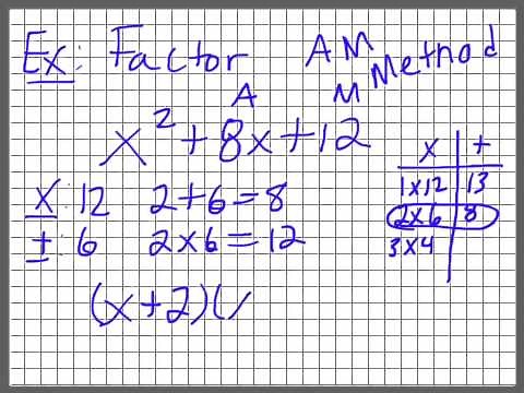 Factoring Simple Trinomials/Quadratics: AM Method