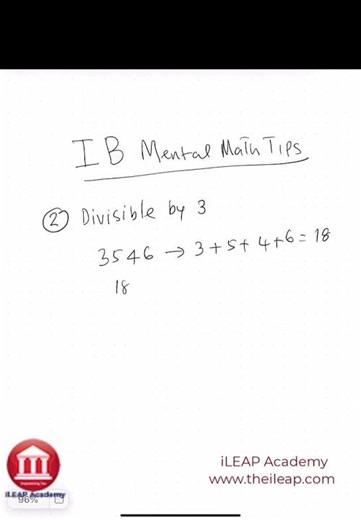 IB High School Math Divisible by 3 (Super Fast Check)