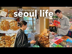 cozy seoul vlog 🍂📚 fall ‘street food’, book shopping, chill home vibes | life in korea