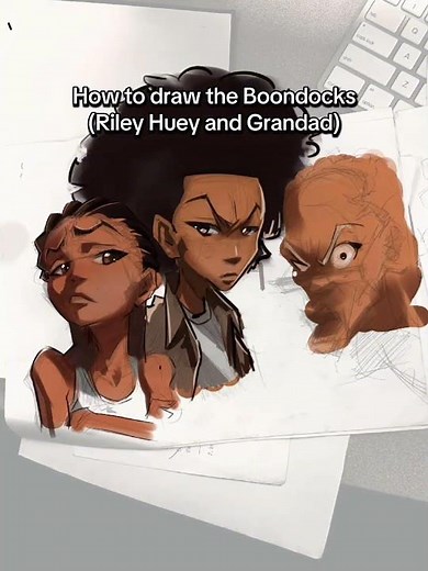 How to draw The Boondocks like Mikee ⚡️🖤 #art #boondocks #rileyfreeman